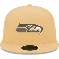 Casquette ajustée 59FIFTY pour homme des Seattle Seahawks de New Era, couleur tan, Candied Pecan