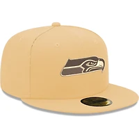 Casquette ajustée 59FIFTY pour homme des Seattle Seahawks de New Era, couleur tan, Candied Pecan