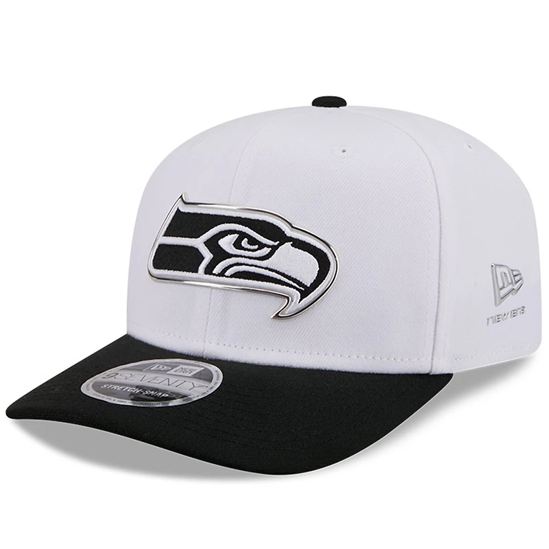 Men's New Era  White/Black Seattle Seahawks 2026 NFL Draft 9SEVENTY Adjustable Hat