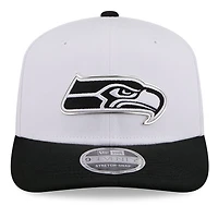 Casquette ajustable New Era blanche et noire Seattle Seahawks 2026 NFL Draft 9SEVENTY pour homme