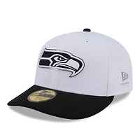 Men's New Era  White/Black Seattle Seahawks 2026 NFL Draft Pre-Curved 59FIFTY Fitted Hat