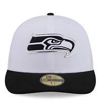 Casquette ajustée New Era blanche et noire Seattle Seahawks 2026 NFL Draft 59FIFTY pour homme
