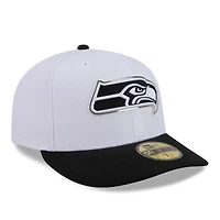 Men's New Era  White/Black Seattle Seahawks 2026 NFL Draft Pre-Curved 59FIFTY Fitted Hat