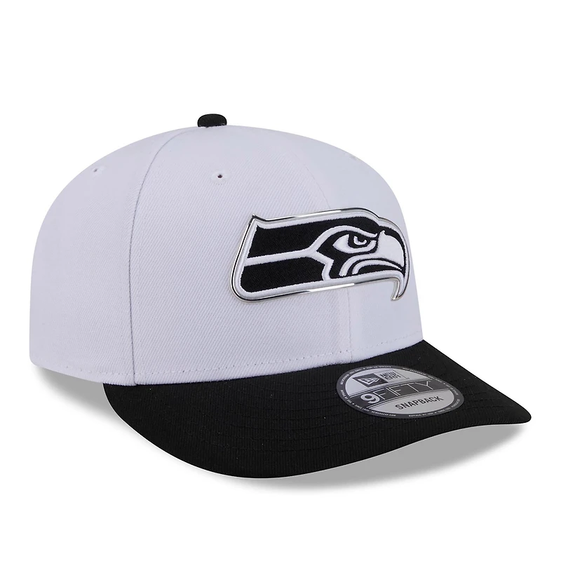 Casquette snapback New Era blanche et noire Seattle Seahawks 2026 NFL Draft 9FIFTY pour homme