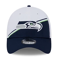 Casquette flex 39THIRTY Sideline Seattle Seahawks 2023 New Era pour homme, blanc/bleu marine universitaire