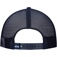 Men's New Era White/College Navy Seattle Seahawks Distressed 9FIFTY A-Frame Snapback Hat