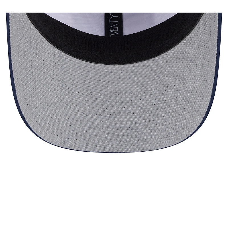 Casquette ajustable 9SEVENTY pour homme New Era, blanc/bleu marine universitaire, Seattle Seahawks Established Patch