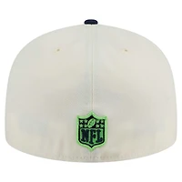Men's New Era  White/College Navy Seattle Seahawks Main 59FIFTY Fitted Hat