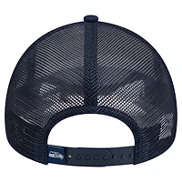 Men's New Era /College Navy Seattle Seahawks Stacked A-Frame Trucker 9FORTY Adjustable Hat
