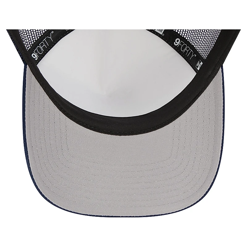 Men's New Era /College Navy Seattle Seahawks Stacked A-Frame Trucker 9FORTY Adjustable Hat