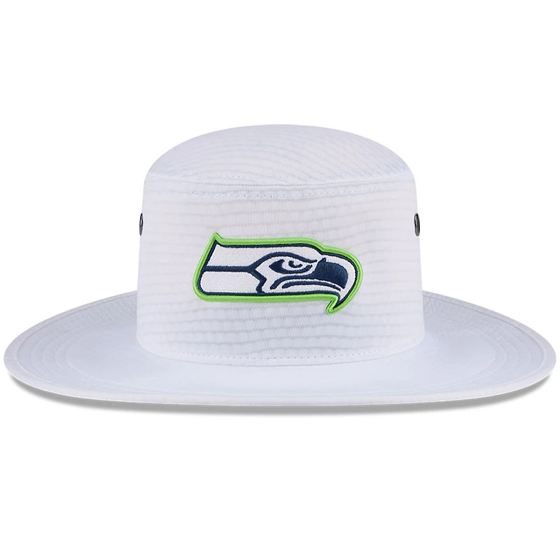 Bob New Era blanc Seattle Seahawks 2024 NFL Training Camp Panama pour homme