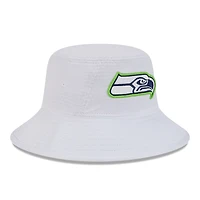 Men's New Era White Seattle Seahawks 2024 NFL Training Camp Stretch Bucket Hat
