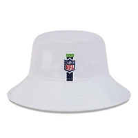 Men's New Era White Seattle Seahawks 2024 NFL Training Camp Stretch Bucket Hat