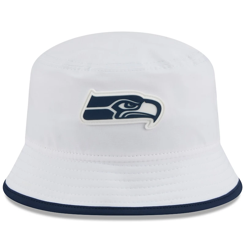 Men's New Era  White Seattle Seahawks 2025 NFL Training Camp Stretch Bucket Hat