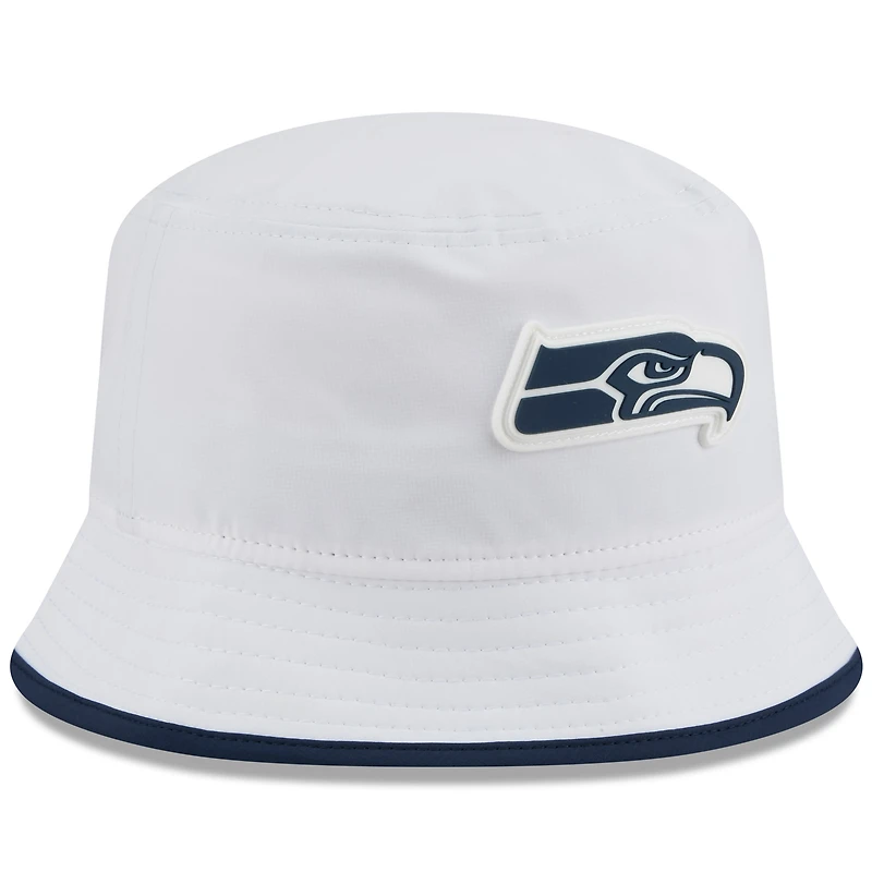 Men's New Era  White Seattle Seahawks 2025 NFL Training Camp Stretch Bucket Hat