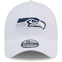 Casquette flexible principale 39THIRTY des Seattle Seahawks New Era pour hommes, blanche