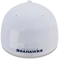 Casquette flexible principale 39THIRTY des Seattle Seahawks New Era pour hommes, blanche