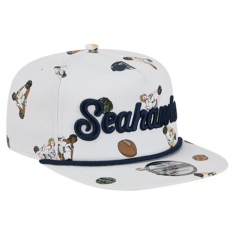 Men's New Era  White Seattle Seahawks Team Cheer 19TWENTY Snapback Hat