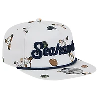 Men's New Era  White Seattle Seahawks Team Cheer 19TWENTY Snapback Hat