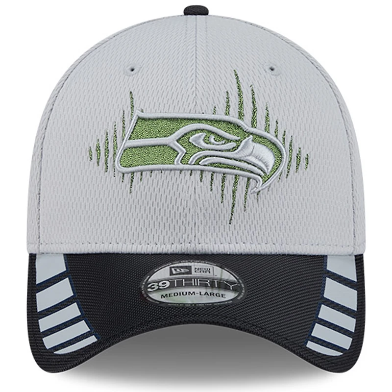 Casquette 39THIRTY Flex pour homme, collection rivalités 2025, gris loup New Era, Seattle Seahawks