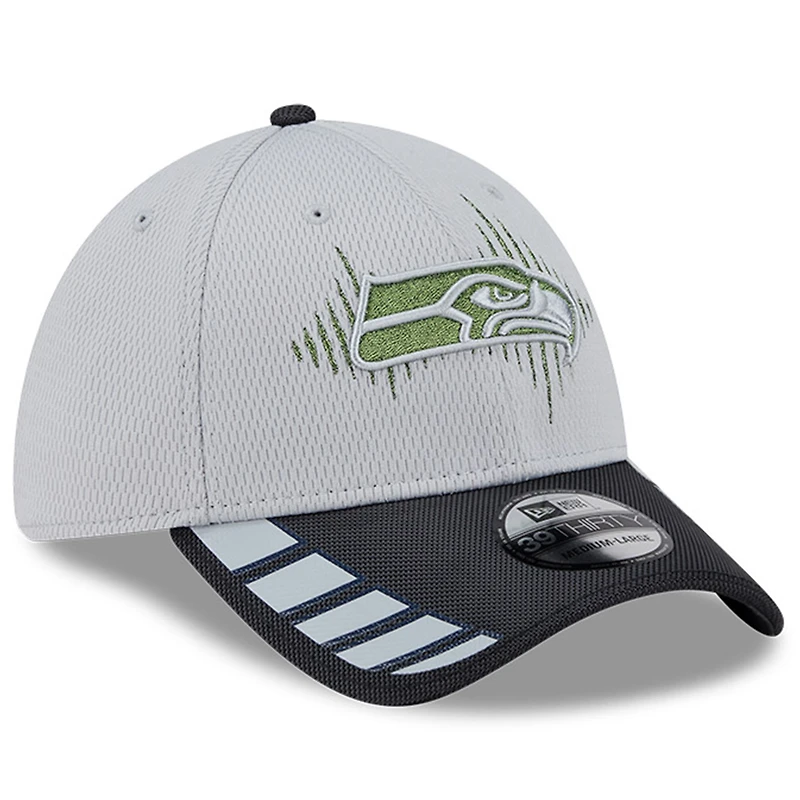 Casquette 39THIRTY Flex pour homme, collection rivalités 2025, gris loup New Era, Seattle Seahawks