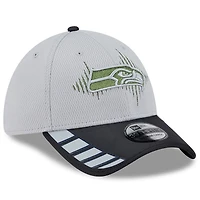 Casquette 39THIRTY Flex pour homme, collection rivalités 2025, gris loup New Era, Seattle Seahawks