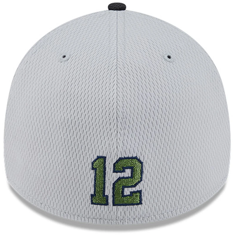 Casquette 39THIRTY Flex pour homme, collection rivalités 2025, gris loup New Era, Seattle Seahawks
