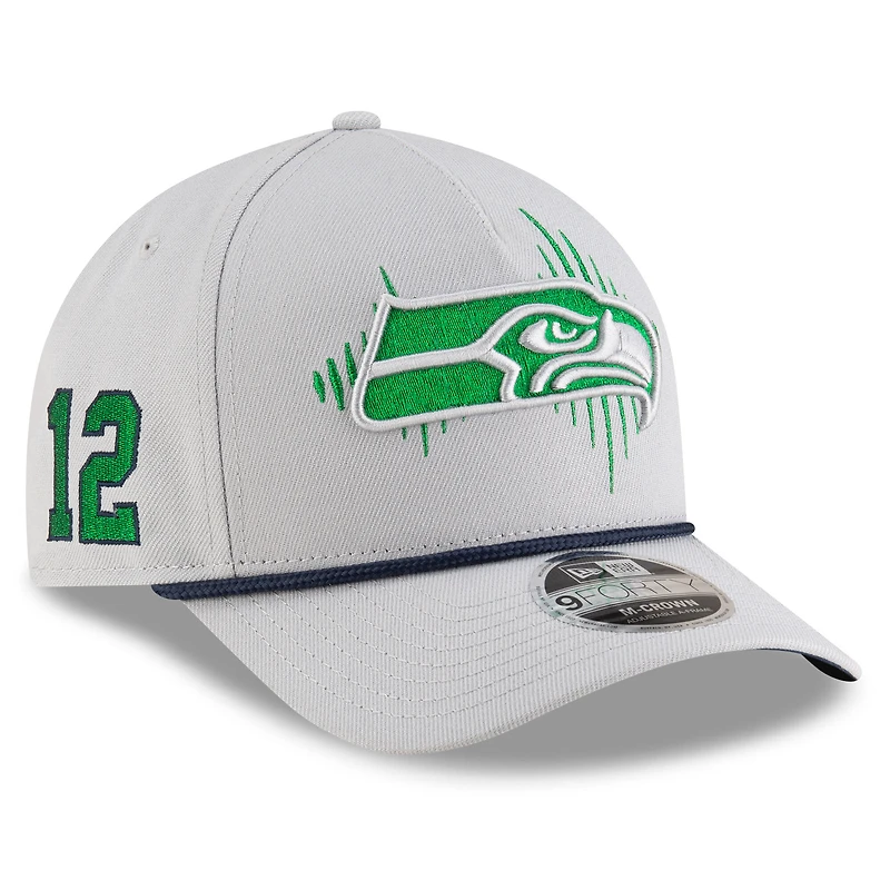 Men's New Era  Wolf Gray Seattle Seahawks 2025 Rivalries Collection On-Field 9FORTY M-Crown A-Frame Adjustable Hat