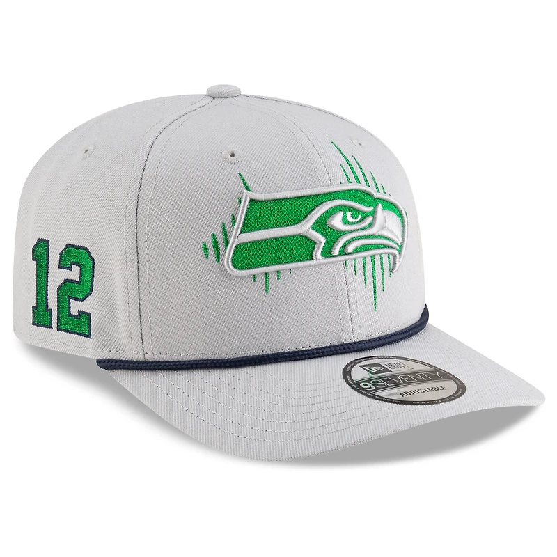 Casquette ajustable 9SEVENTY gris loup New Era pour homme, collection Rivalries 2025 des Seattle Seahawks