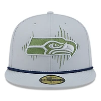 Casquette ajustée 59FIFTY gris loup pour homme, collection Rivalités 2025, des Seattle Seahawks de New Era