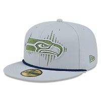 Casquette ajustée 59FIFTY gris loup pour homme, collection Rivalités 2025, des Seattle Seahawks de New Era