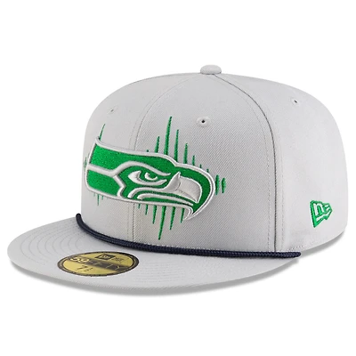 Men's New Era  Wolf Gray Seattle Seahawks 2025 Rivalries Collection Sideline Rope 59FIFTY Fitted Hat