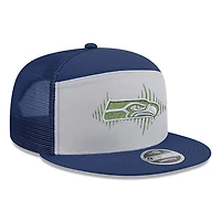 Casquette snapback 9FIFTY à panneau fendu pour homme, collection Rivalries 2025, gris loup New Era, Seattle Seahawks