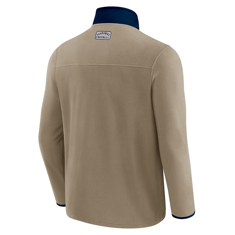 Men's NFL x Darius Rucker Collection by Fanatics Tan Seattle Seahawks Heavyweight Polar Fleece Full-Zip Jacket