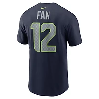 Men's Nike 12s College Navy Seattle Seahawks Name & Number T-Shirt