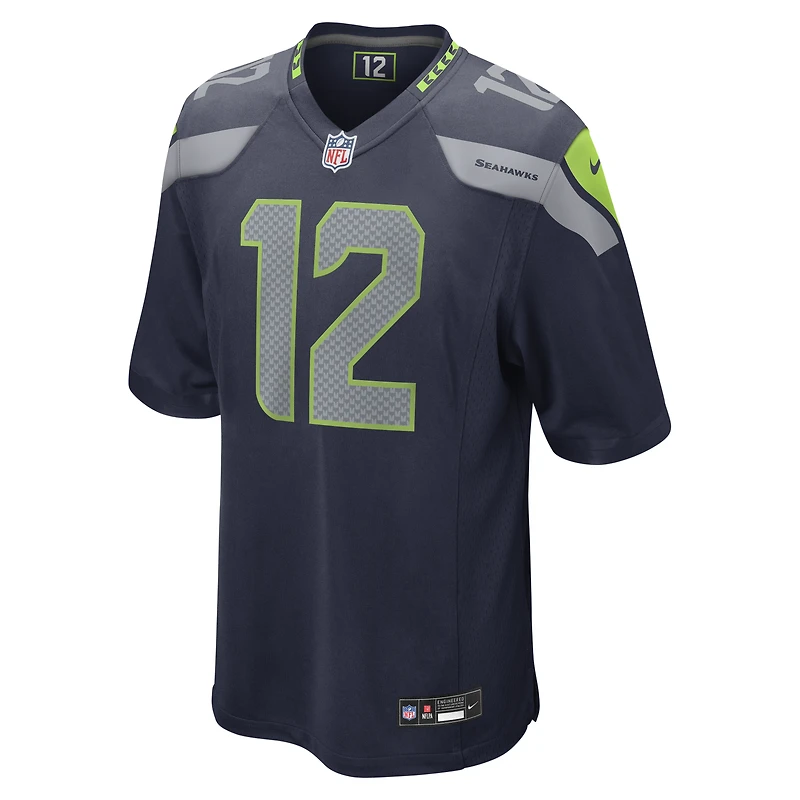 Maillot de match Nike 12s College Navy Seattle Seahawks pour homme