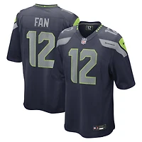 Men's Nike 12s  College Navy Seattle Seahawks Team Game Jersey