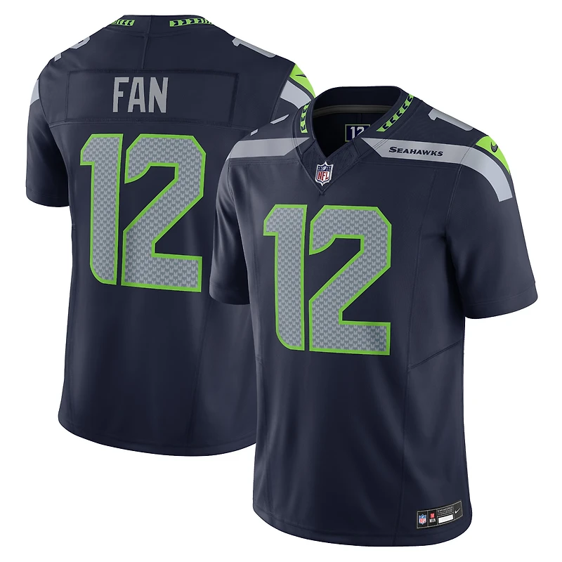Nike 12s Marine Seattle Seahawks Vapor F.U.S.E. Maillot limité