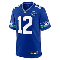 Men's Nike 12s Royal Seattle Seahawks Alternate 50th Season Game Jersey