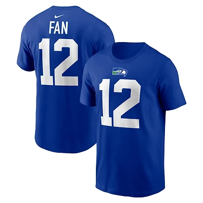 Men's Nike 12s Royal Seattle Seahawks Player Name & Number T-Shirt