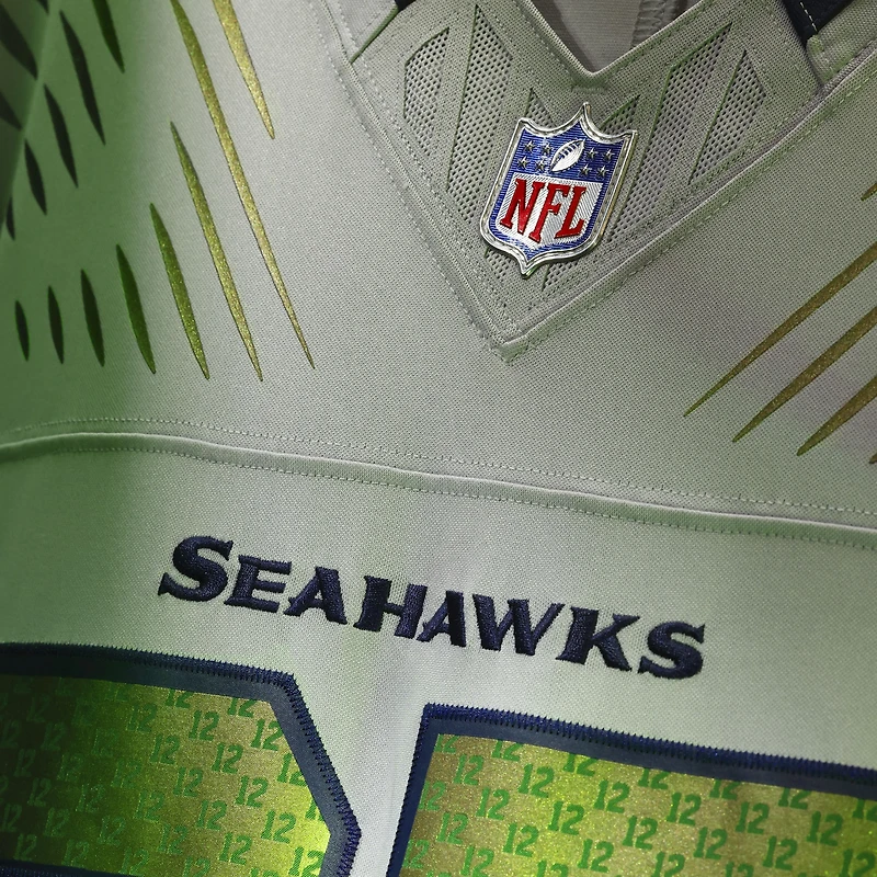 Men's Nike 12s Wolf Gray Seattle Seahawks 2025 Rivalries Collection Limited Jersey