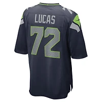 Men's Nike Abraham Lucas College Navy Seattle Seahawks Game Player Jersey