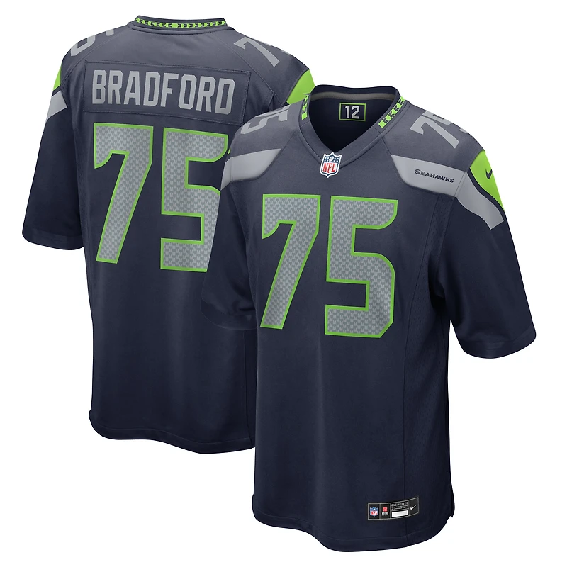 Men's Nike Anthony Bradford College Navy Seattle Seahawks Game Jersey