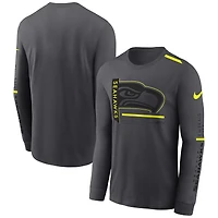 Men's Nike Anthracite Seattle Seahawks Volt Performance Long Sleeve T-Shirt