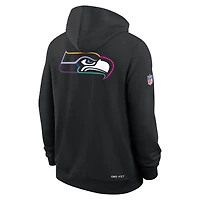 Men's Nike Black Seattle Seahawks 2025 NFL Crucial Catch Sideline Standard Issue Dri-FIT Hoodie