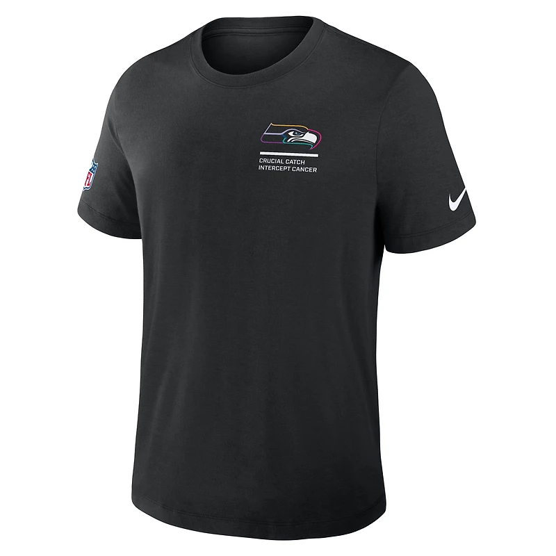 Men's Nike Black Seattle Seahawks 2025 NFL Crucial Catch Tri-Blend Dri-FIT T-Shirt