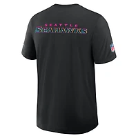T-shirt Nike noir Seattle Seahawks NFL Crucial Catch Tri-Blend Dri-FIT pour homme