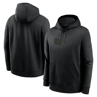 Men's Nike Black Seattle Seahawks Edge Pack French Terry Club Pullover Hoodie