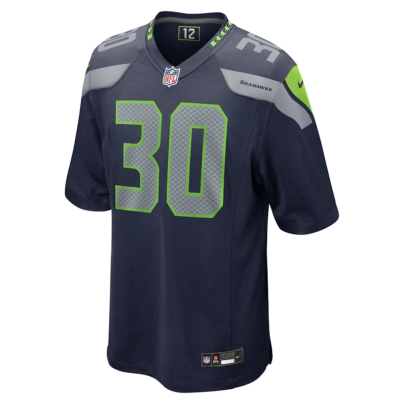 Maillot de match Nike Cam Akers College Navy Seattle Seahawks pour homme