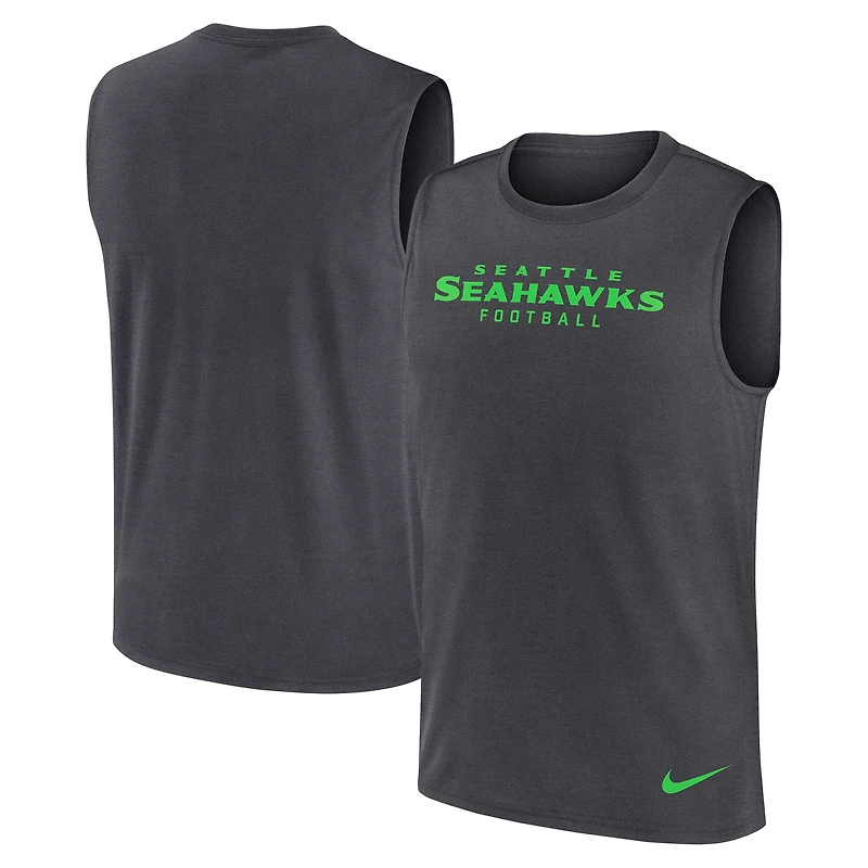 Débardeur Nike Primetime Legend Dri-FIT pour homme, couleur charbon, Seattle Seahawks
